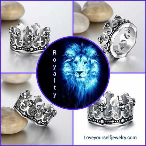 “ Royalty” gorgeous ornate wide silver  crown ring size 5 thru 10 avaiable