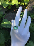“The Secret Garden”  3 carat green amethyst set in unique sterling silver heart setting