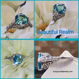 Stunning Aquamarine rings, set in Exquisite ornate sterling silver..your choice $58 each